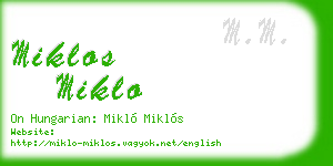 miklos miklo business card