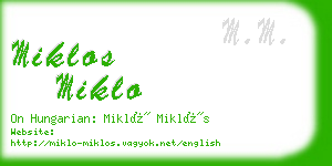 miklos miklo business card